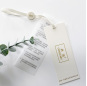 Custom Brand Name Gold Foil Embossed Logo Plastic Hang Tag Seal String Lock for Garment
