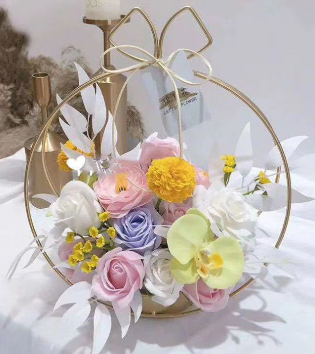 Round Metal Container For Flowers