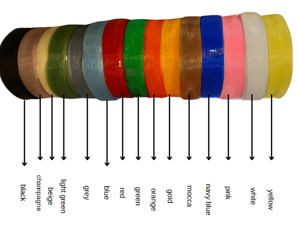organza ribbon color