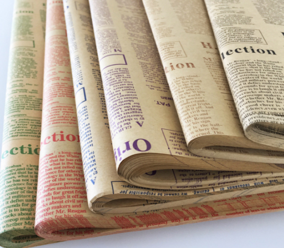 KRAFT PAPER PRINTED IN ENGLISH