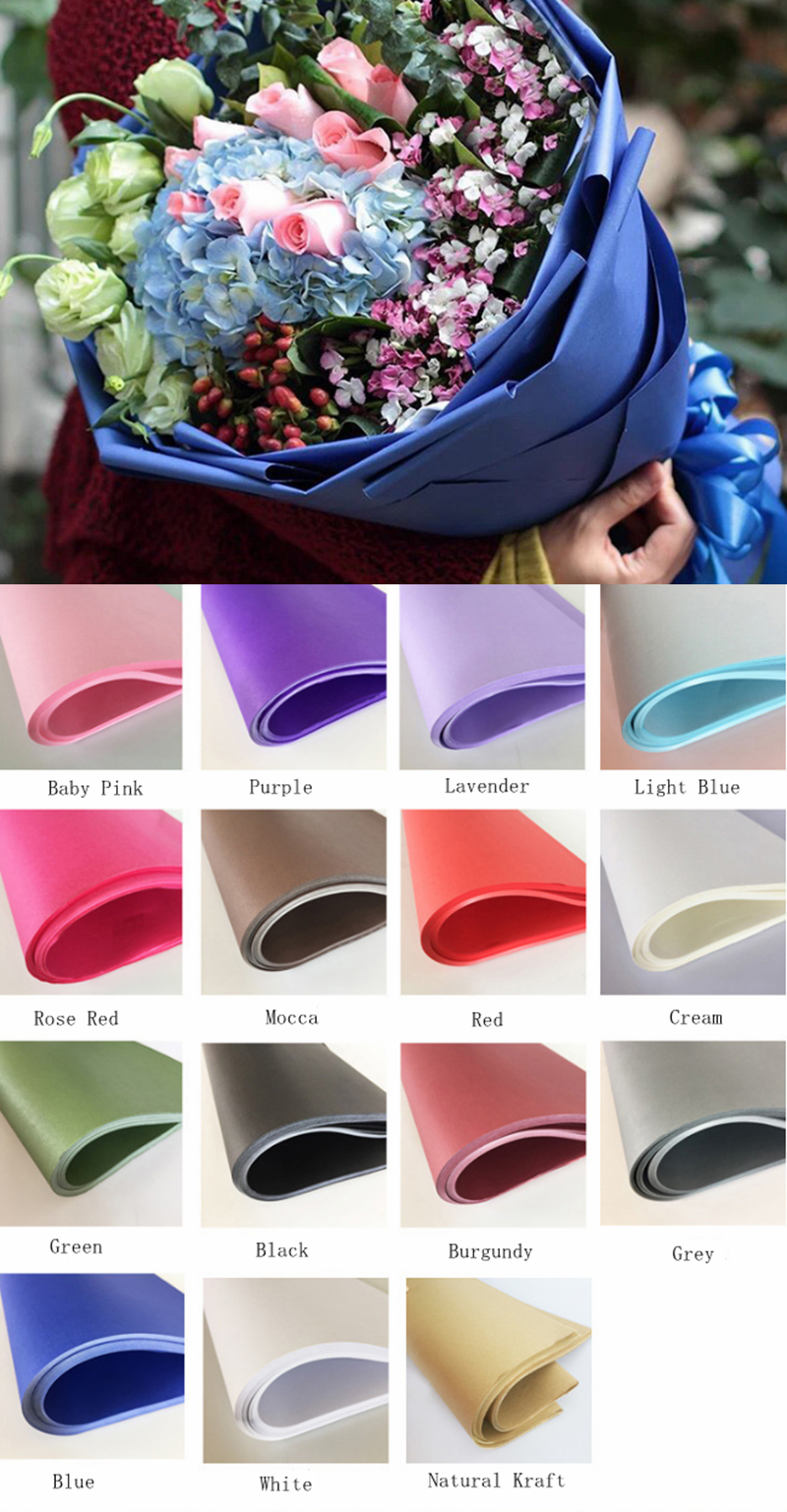 Colorful Kraft Flower Wrapping Paper