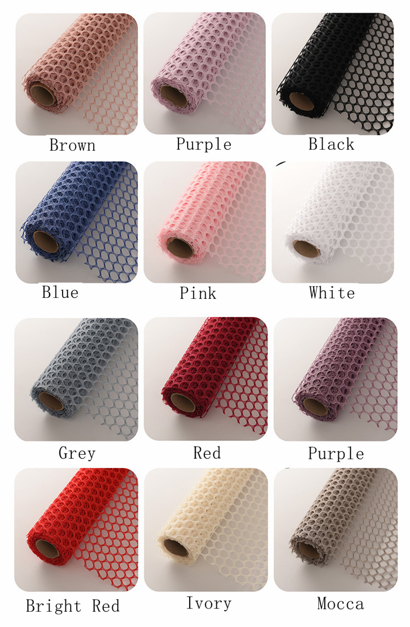 Mesh net fabric wrapping paper