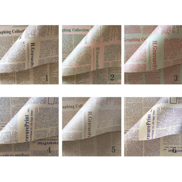 Traditional English Kraft Newspaper Flower Wrapping Paper Pack 20
