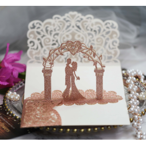 3D Bride And Groom Wedding Invitation Gift Cards