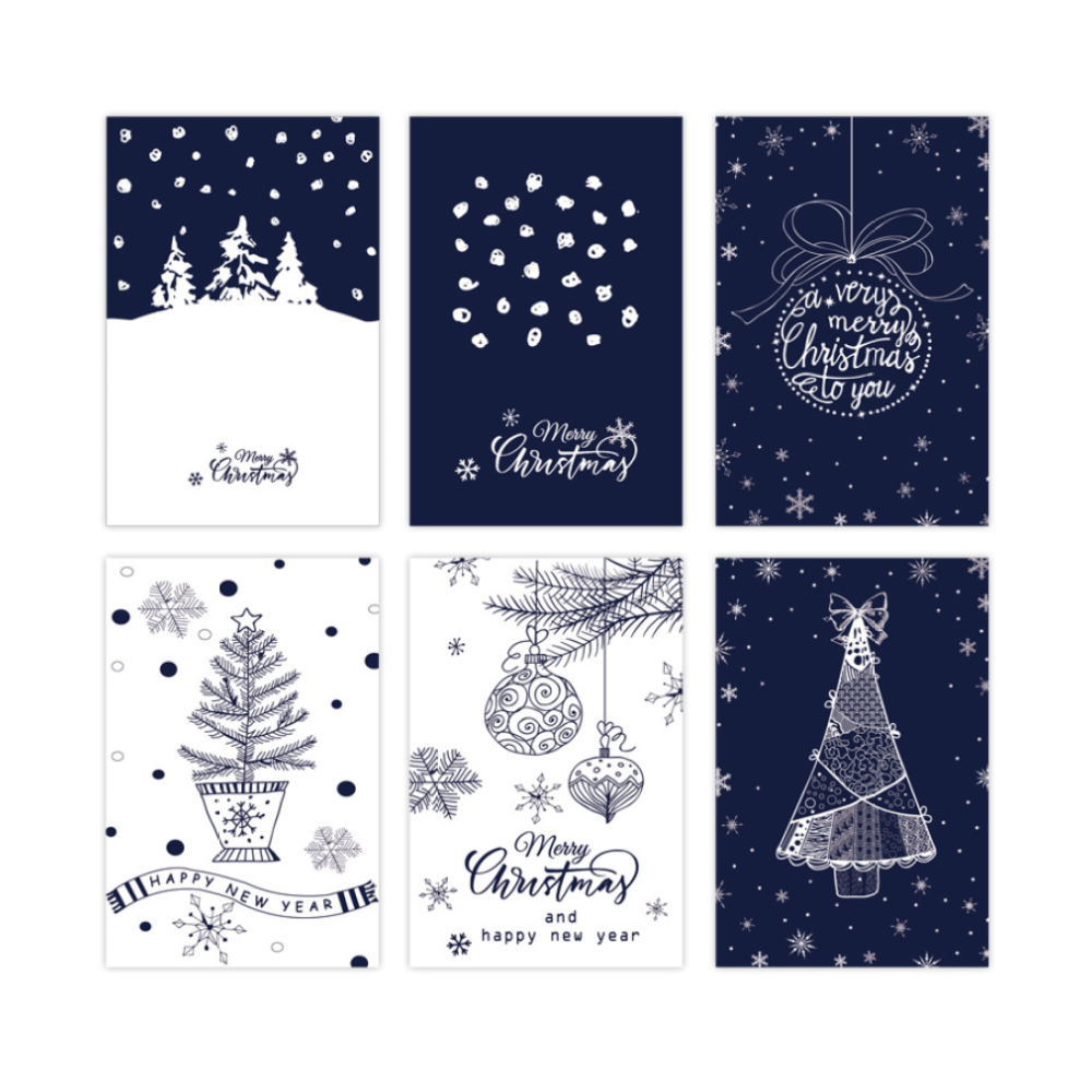 Christmas Gift Cards 10cm*15cm Blue & White