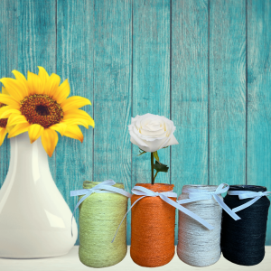 Glass Vase Yellow Cord | 13.5*7 CM