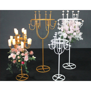 Candle Holder White & Gold For Hire