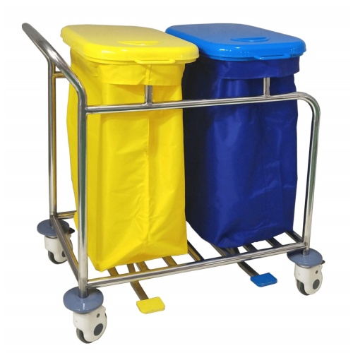 Hospital Trolley Stainless Steel Laundry Trolley with Wheels