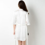 Ensemble de peignoir en satin kimono blanc 100% soie pour femme
