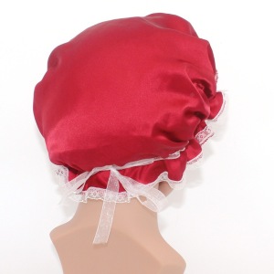 Шелковая шапочка для сна с кружевным дизайном для вьющихся волос