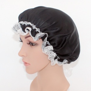 Lace Design Silk Sleep Cap für lockiges Haar