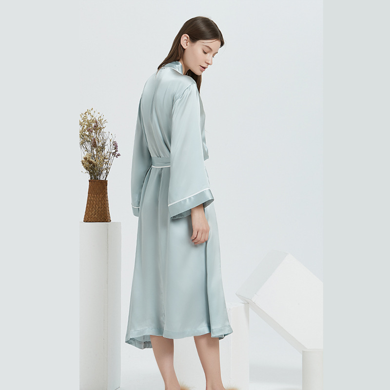 Wholesale V Neck Silk Long Robes For Women
