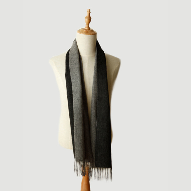 Écharpe unisexe bicolore en laine unie pour garder au chaud