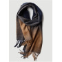 Мужской зимний теплый шарф из чистого кашемира с градиентом в клетку и полоску