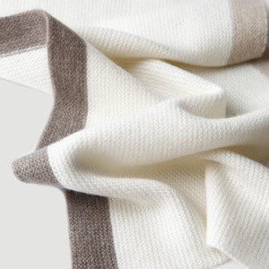 Damen-Strick-Kaschmir-Schal, weiß-schwarz gestreifter Schal
