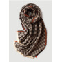 Женский шарф-шарф двойного назначения из шерсти в шахматном порядке