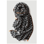 Châle écharpe double usage en laine à motif damier pour femmes