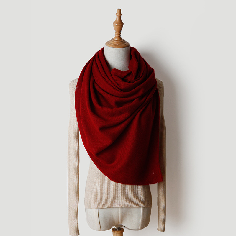 Сплошной цвет простой вязаный кашемировый шарф шаль оптом