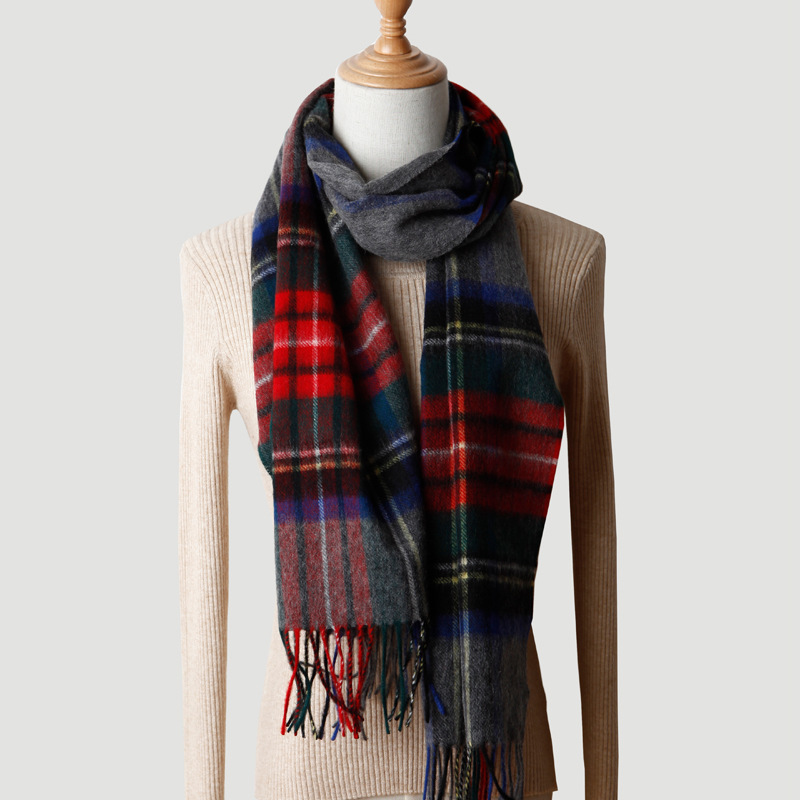 Шерстяной шарф в шотландскую клетку для мужчин и женщин или фабрика шалей для пар
