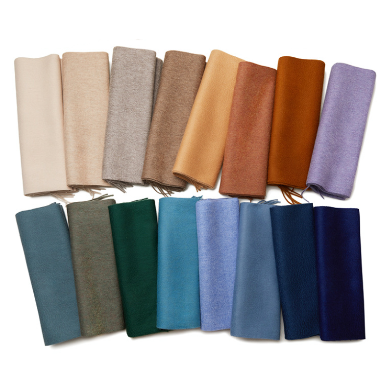 Bufandas de lana de color sólido al por mayor con logotipo o etiqueta personalizada