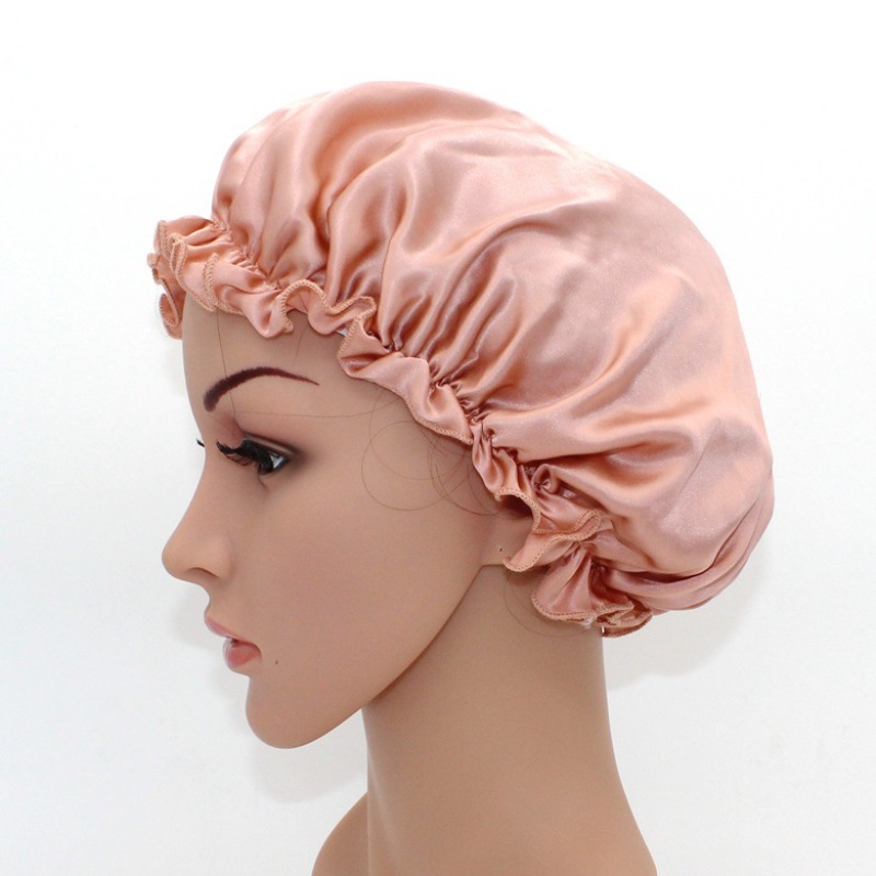 Flounced 100 Silk Hair Bonnet Cap For Sleeping