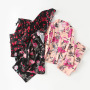 Pijamas de seda con estampado digital de diseño floral personalizado para mujer