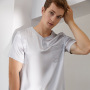 Изготовленная на заказ летняя повседневная домашняя одежда из двух частей, мужская шелковая пижама с короткими рукавами