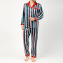 Conjunto de pijama de seda para casal unissex com estampa personalizada