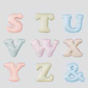 Almofada de almofada de seda personalizada de 26 letras para crianças e bebês