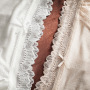 Calcinha de seda de malha sexy e confortável de cintura média de renda respirável