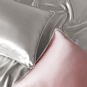 Custom A-Side 100% Silk B-Side Tencel Pillow Cases with Piping