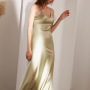 Custom Silk Slip Dress V-neck Long Nightgown For Homewear Or Outwear