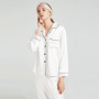 Conjunto de pijama personalizado de manga longa e calça de duas peças 100% seda amoreira