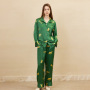 Cute Leopard Printed Women 19 Momme Pure Silk Pajama Set