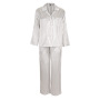 Conjunto de pijamas de seda con diseño de rayas clásico unisex personalizado para mujeres y hombres