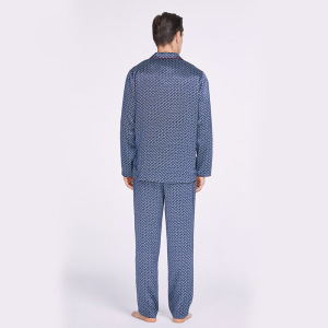 Pijamas de seda de morera de impresión digital lavables personalizados para hombres