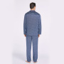 Pijama de seda de amoreira com impressão digital lavável personalizado para homens