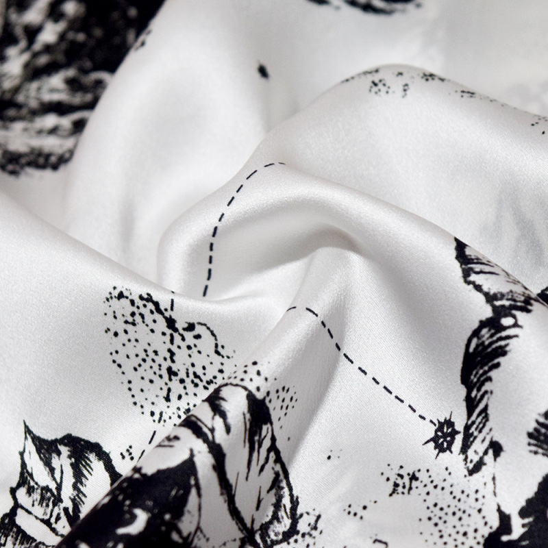 女性または男性のためのあなたのデザイン デジタル プリント シルク パジャマをカスタマイズします。