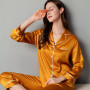Benutzerdefinierte hochwertige 2-teiliges Nachtwäsche-Set Volltonfarben Seidenpyjamas für Paare