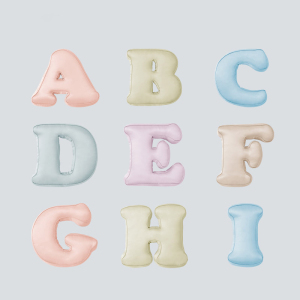 Cojín de almohada de seda con formas de 26 letras personalizadas para niños y bebés
