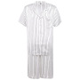 Conjunto de pijama curto de seda com design listrado clássico unissex personalizado para mulheres e homens