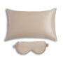 Fundas de almohada de seda de colores sólidos personalizadas con antifaz para dormir