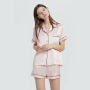 Custom Mulberry Homewear Sleepwear Solid Colors Silk Pajamas Set