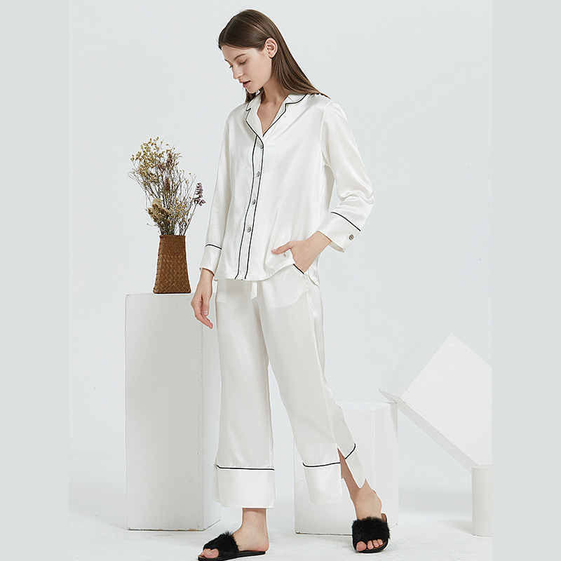 Wholesale Custom Summer Pyjamas Set 100% Mulberry Silk Loungewear For Women
