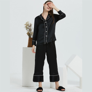 Conjunto de pijama de verão personalizado atacado 100% seda amoreira Loungewear para mulheres