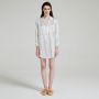 Изготовленное на заказ полосатое шелковое платье-рубашка из 100% шелковой ночной рубашки тутового дерева
