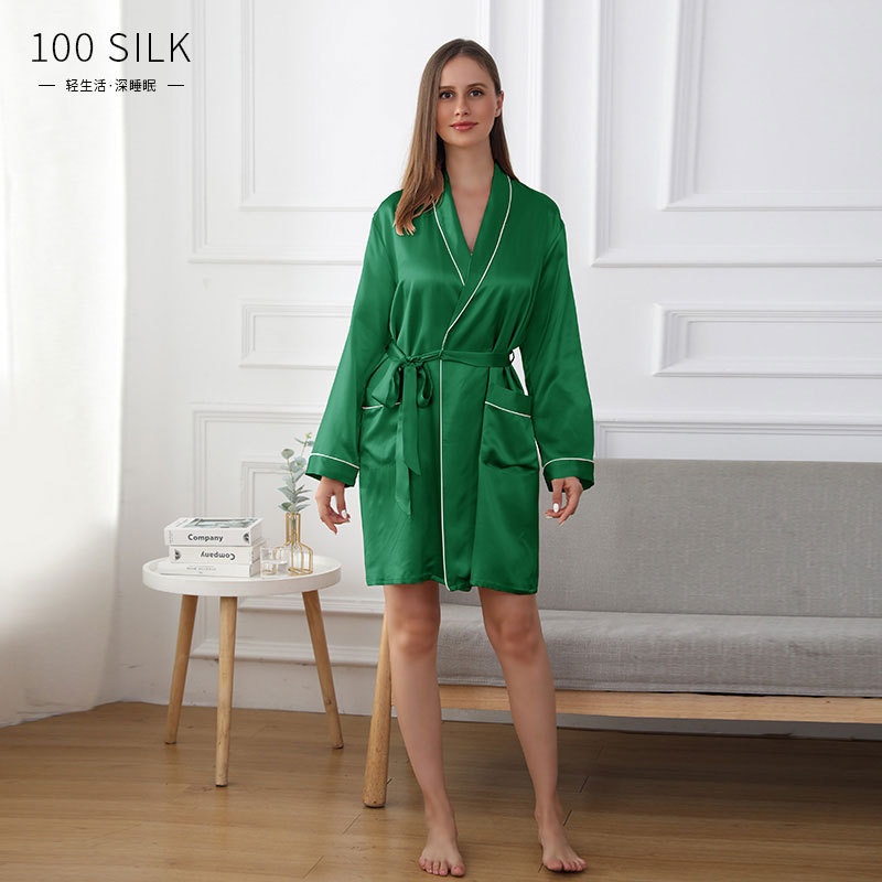 Custom Luxurious 19/22 Momme Silk Robe For Women