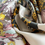 Pañuelo de sarga de seda de 16 Momme con estampado de leopardo y plantas de doble cara