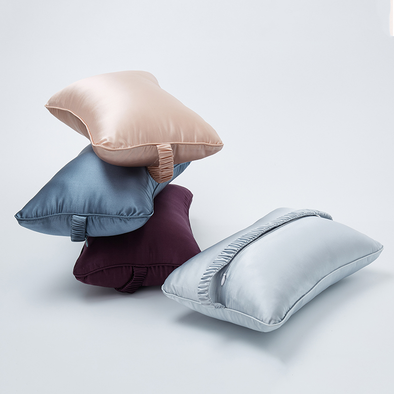Almofada de viagem 100% amoreira pescoço de seda para carro para apoio de cabeça bordado logotipo personalizável