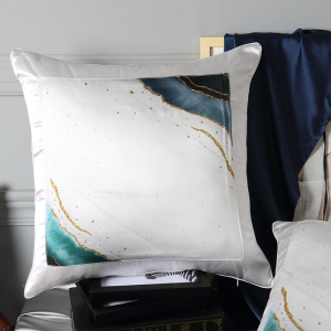 Housse de coussin de canapé en soie pour la taie d'oreiller de conceptions imprimées personnalisées d'hôtel à la maison
